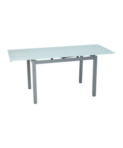 SET PRANZO BELLAHOME "MINORCA" GRIGIO CON TAVOLO ESTENSIBILE IN VETRO 4 SEDUTE